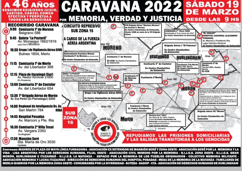 Recorrido Caravana por la Memoria zona oeste