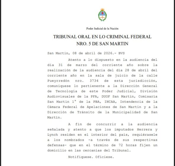 Comunicado oficial del TOF 5
